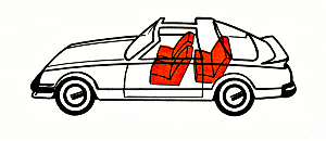 Схема автомобиля с кузовом типа «тарга»