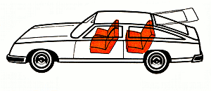 Схема автомобиля с кузовом типа «хэтчбек»