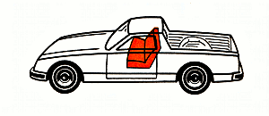 Схема автомобиля с кузовом типа «пикап»