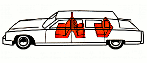 Схема автомобиля с кузовом типа «пульман-лимузин»