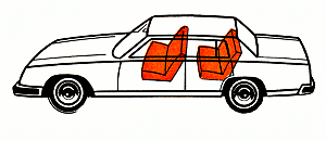 Схема автомобиля с кузовом типа «седан»